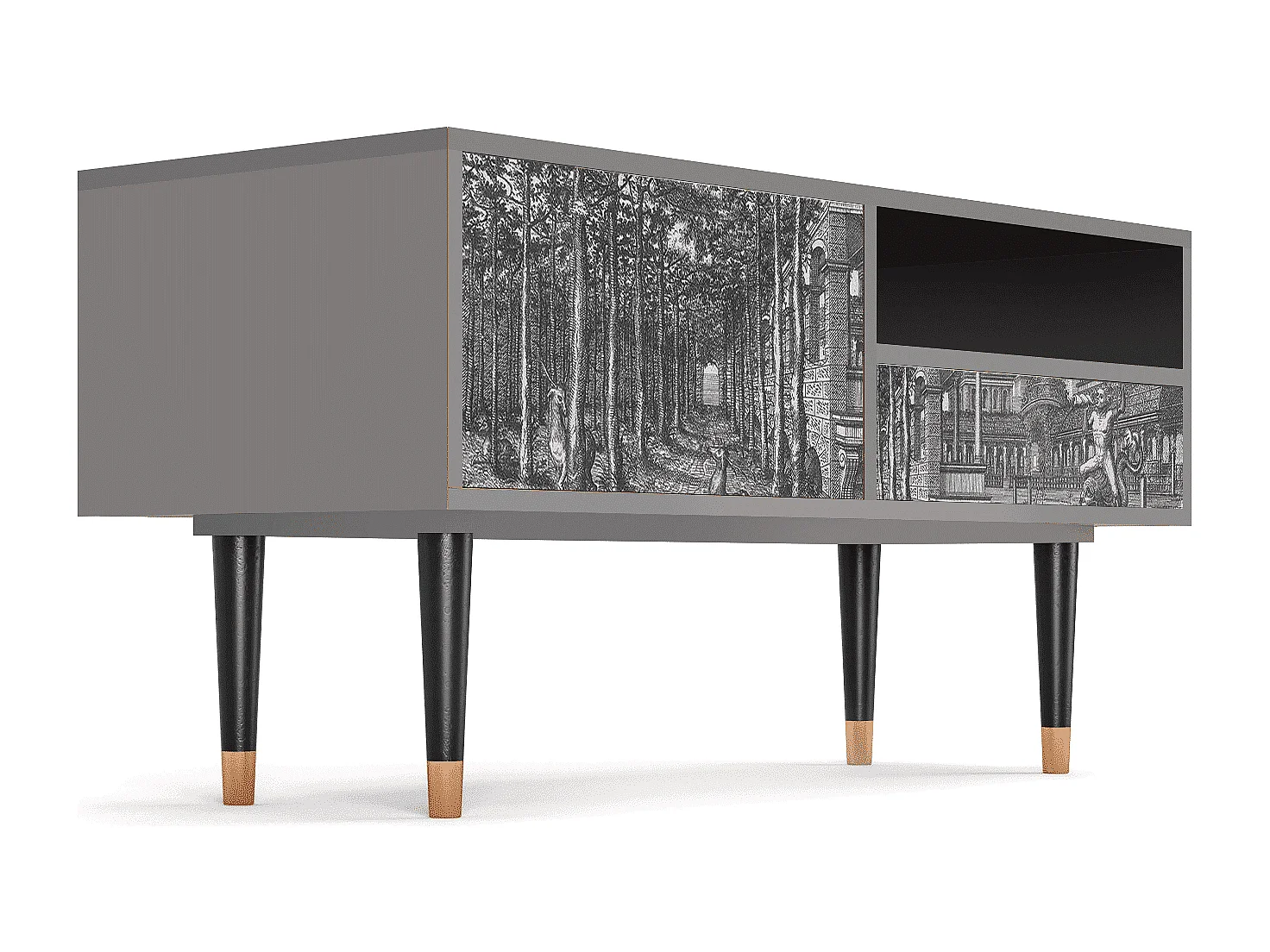 TV-Möbel - 115х59х48 cm - T3 - View of the Piazza, Grau