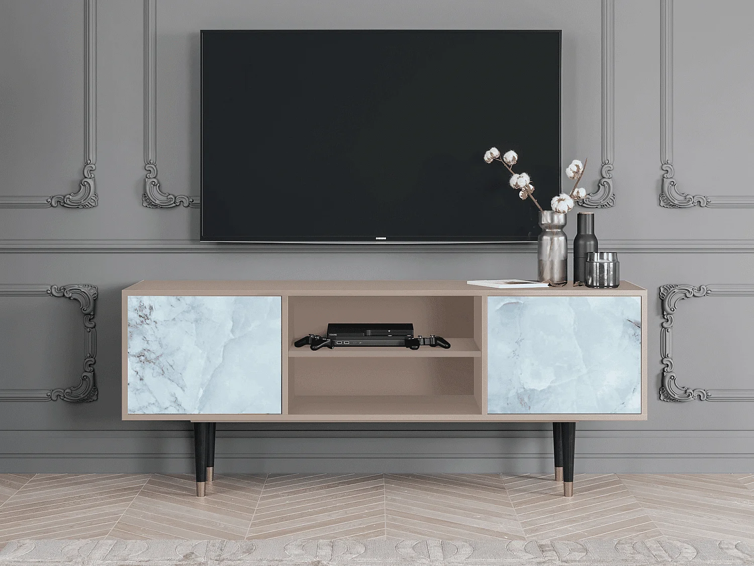 TV-Möbel - 170х69х48 cm - T2 - Glacial Colour, Latte