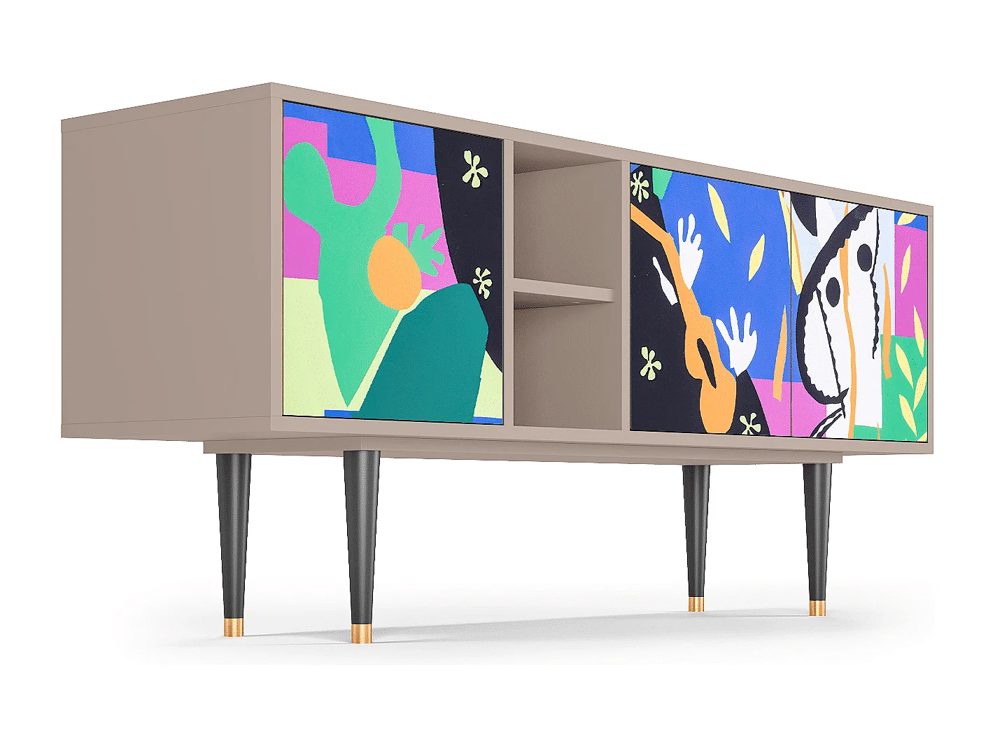 Szafka RTV - 150х69х41 cm - T5 - La Tristesse du Roi, Latte