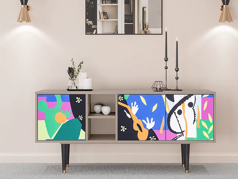 Szafka RTV - 150х69х41 cm - T5 - La Tristesse du Roi, Latte