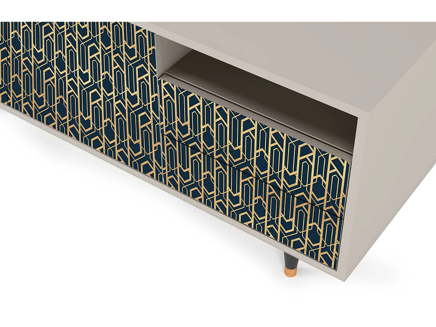 Szafka RTV - 125х56х41 cm - T7 - Golden Empire, Piaskowy