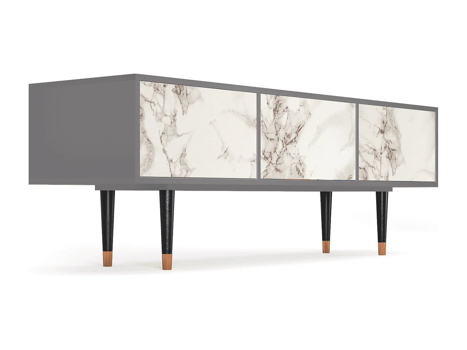 Szafka RTV - 170х59х48 cm - T4 - Milk Marble, Szary