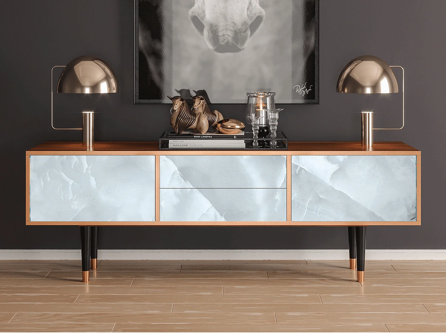 Meuble TV - 170х59х48 cm - T4 - The Onyx, Noyer