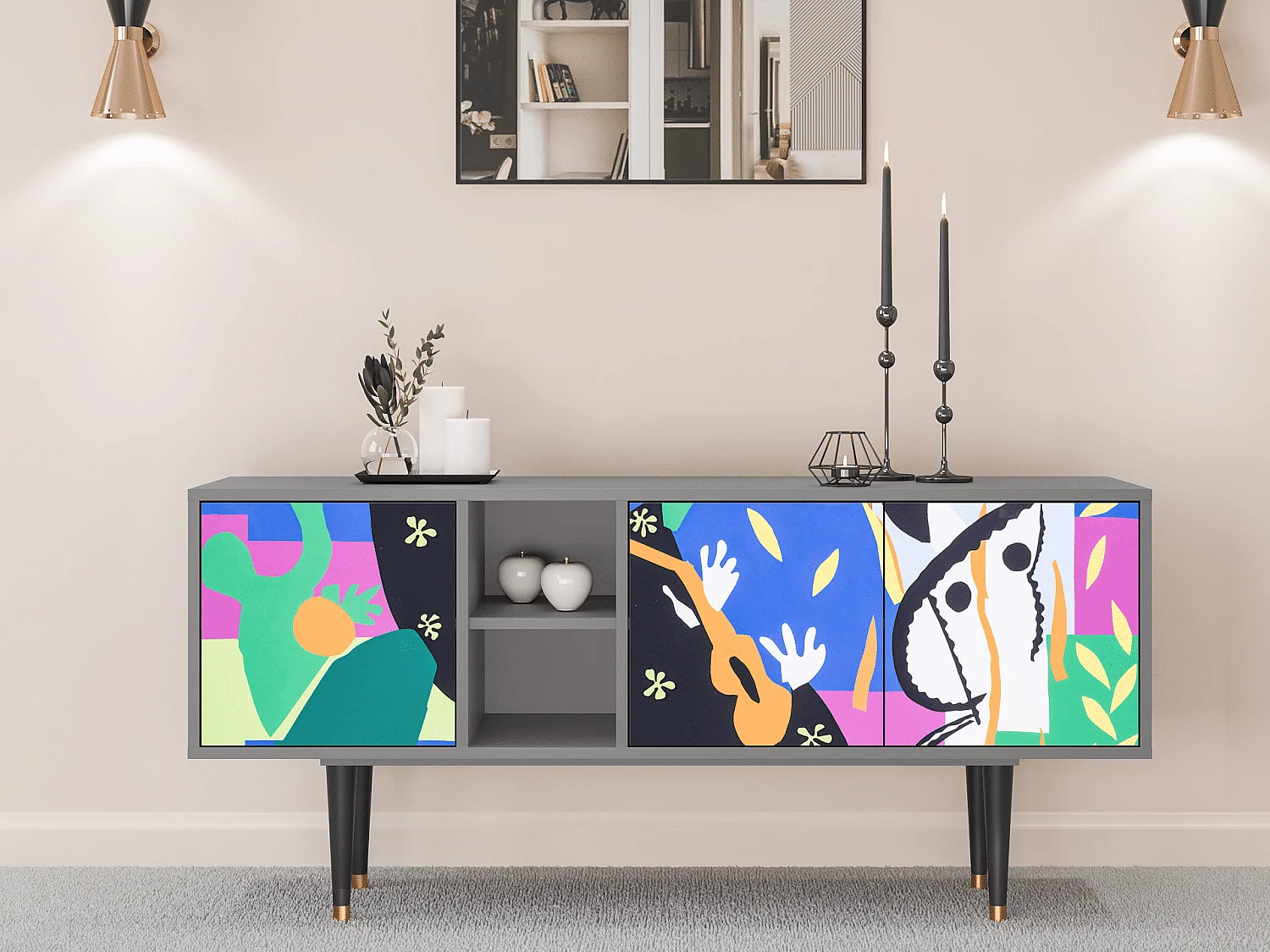 TV-meubel - 150х69х41 cm - T5 - La Tristesse du Roi, Grijs