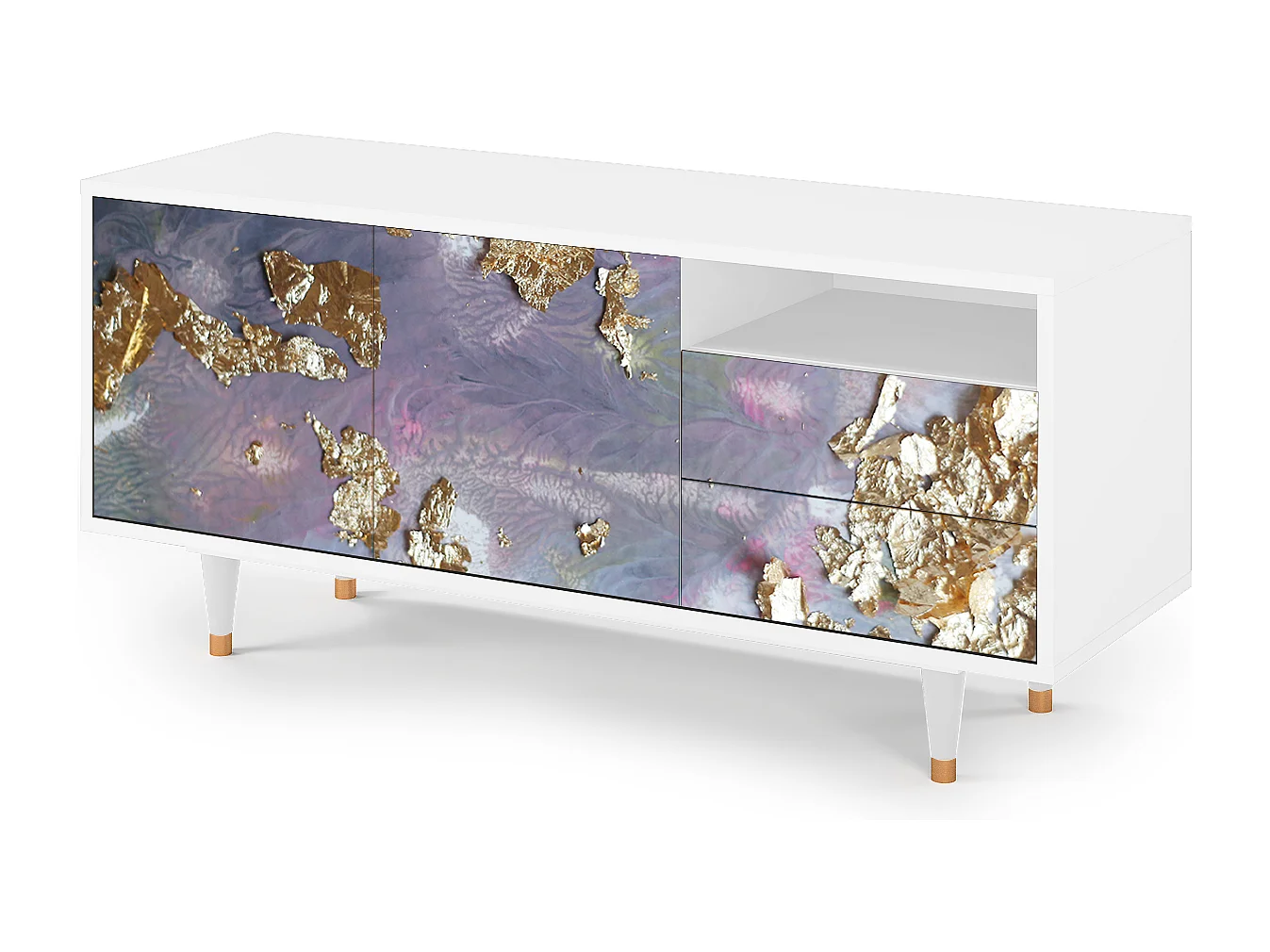 Mobile TV - 125х56х41 cm - T7 - Planet Earth, Bianco