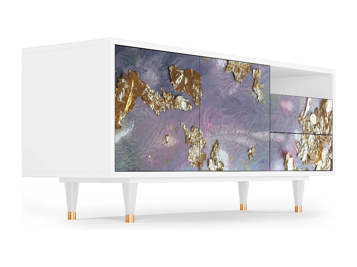 Mobile TV - 125х56х41 cm - T7 - Planet Earth, Bianco