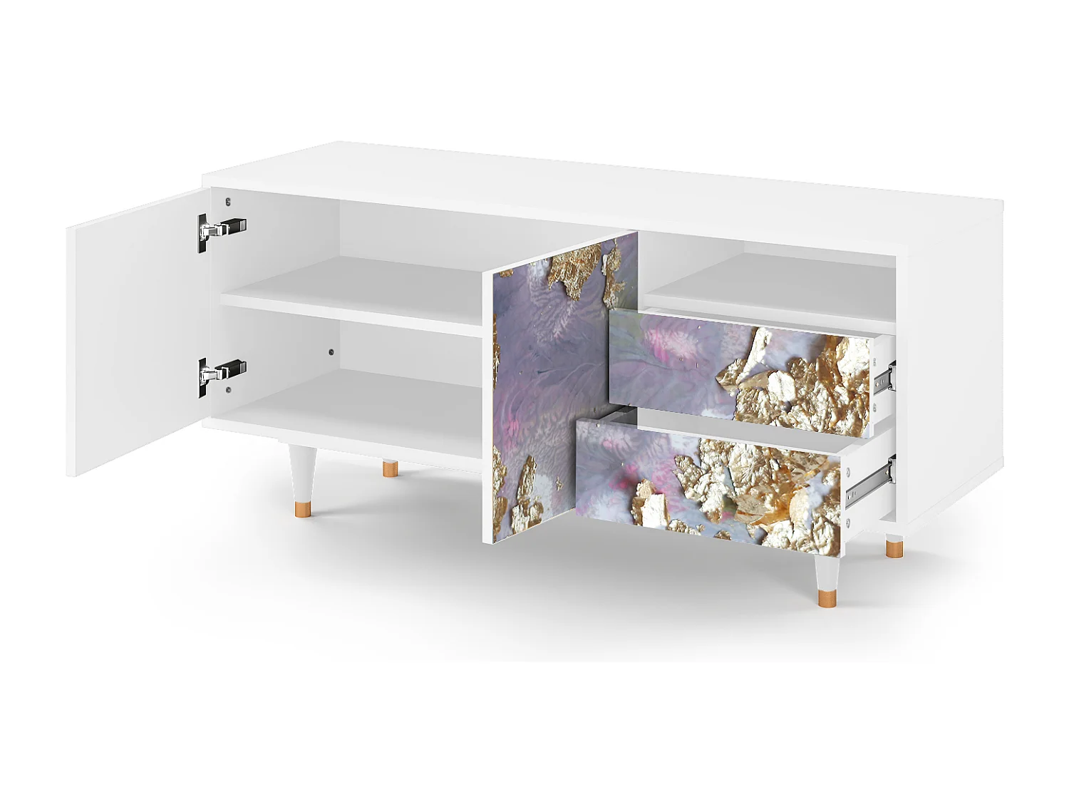 Mobile TV - 125х56х41 cm - T7 - Planet Earth, Bianco