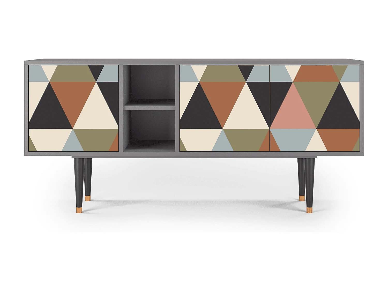 TV-meubel - 150х69х41 cm - T5 - Royal Triangles, Grijs