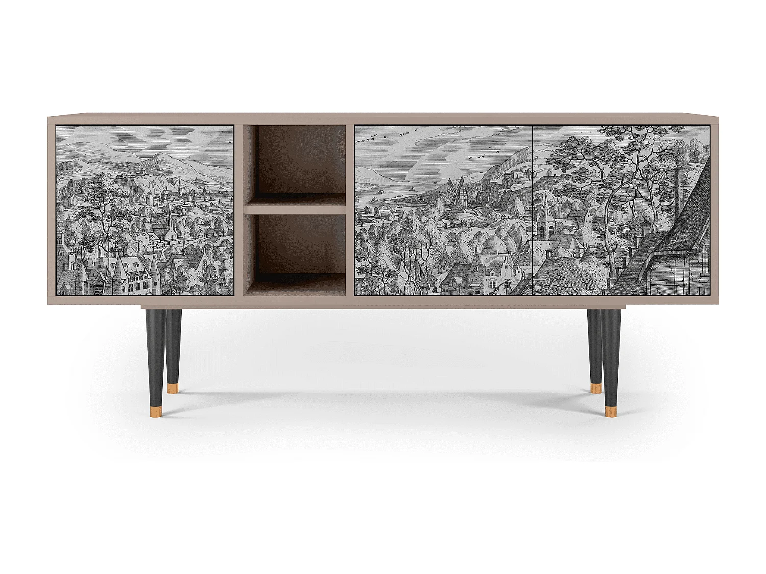 Mobile TV - 150х69х41 cm - T5 - Bird Dropping, Latte