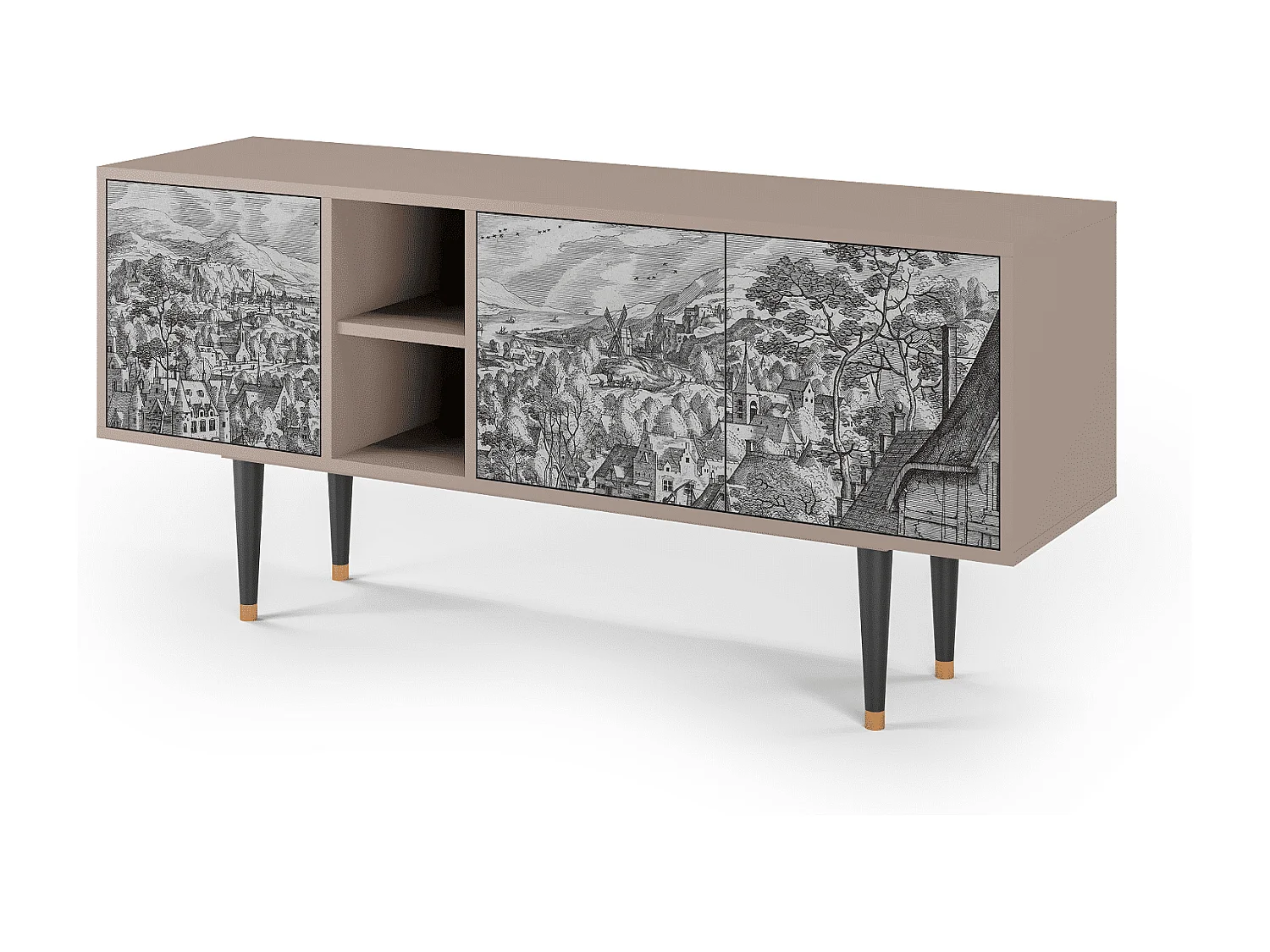 Mobile TV - 150х69х41 cm - T5 - Bird Dropping, Latte