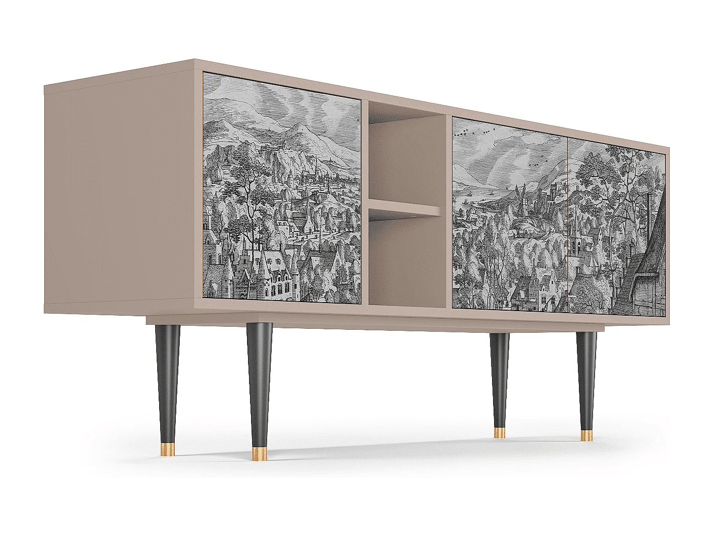 Mobile TV - 150х69х41 cm - T5 - Bird Dropping, Latte