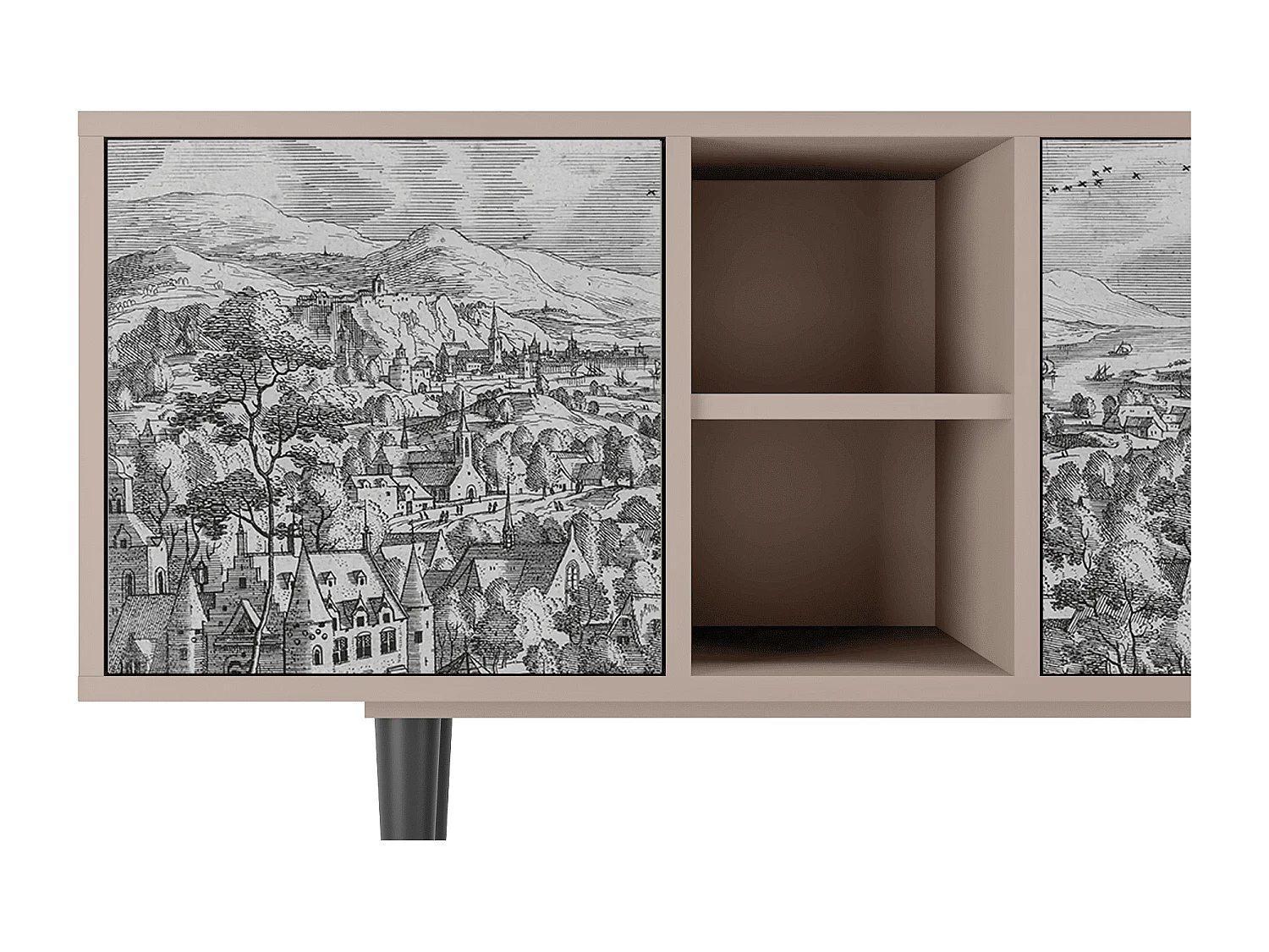 Mobile TV - 150х69х41 cm - T5 - Bird Dropping, Latte