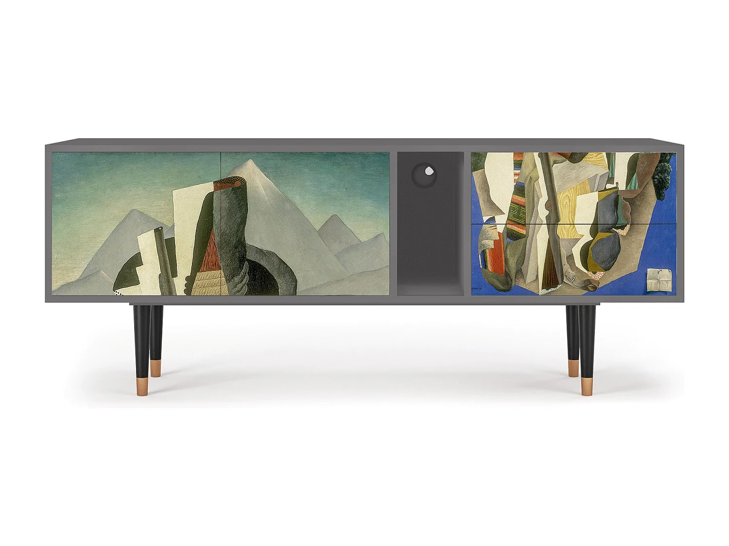 TV-meubel - 170х69х48 cm - T1 - The Cubist Paintings , Grijs