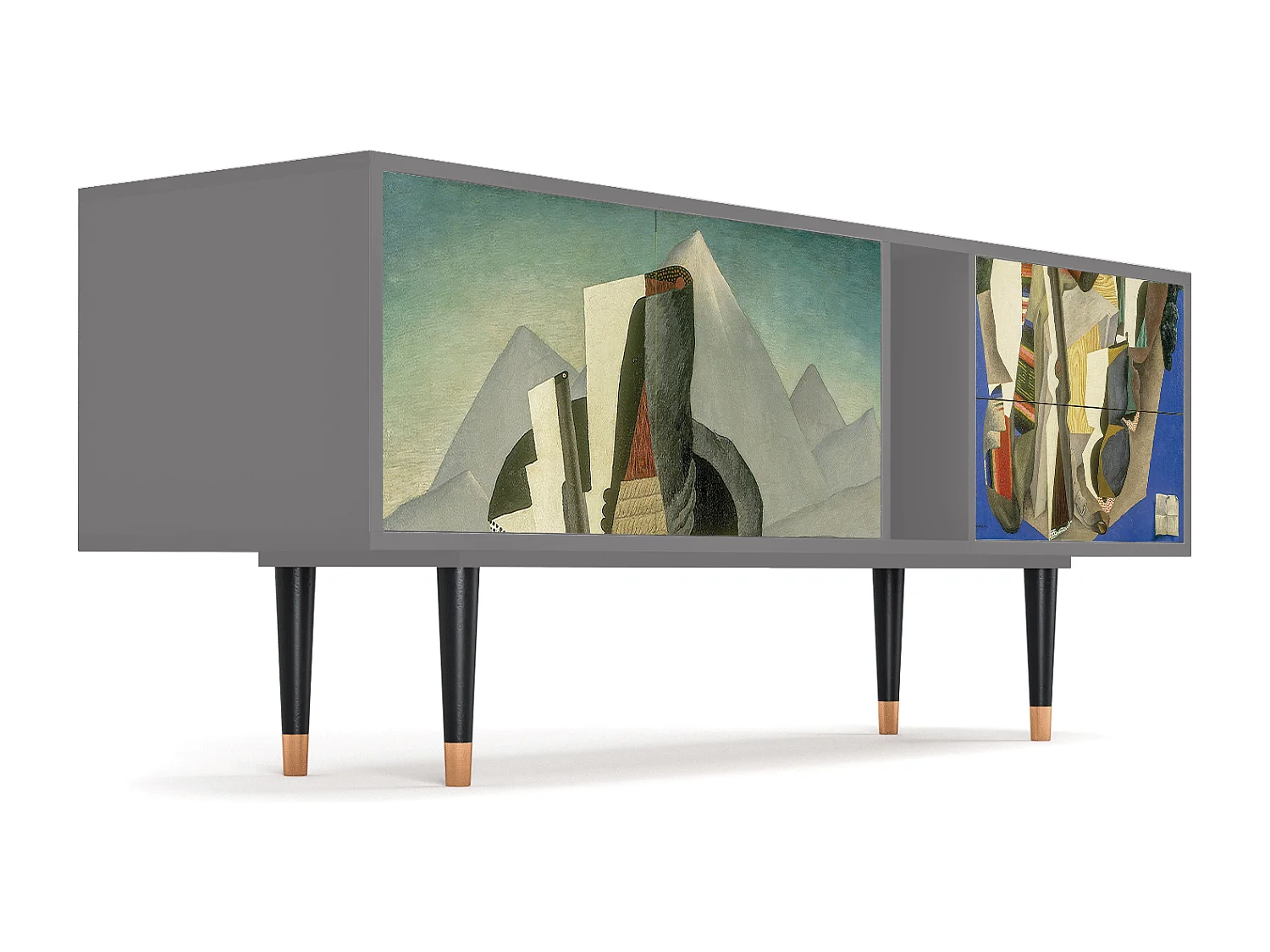 TV-meubel - 170х69х48 cm - T1 - The Cubist Paintings , Grijs