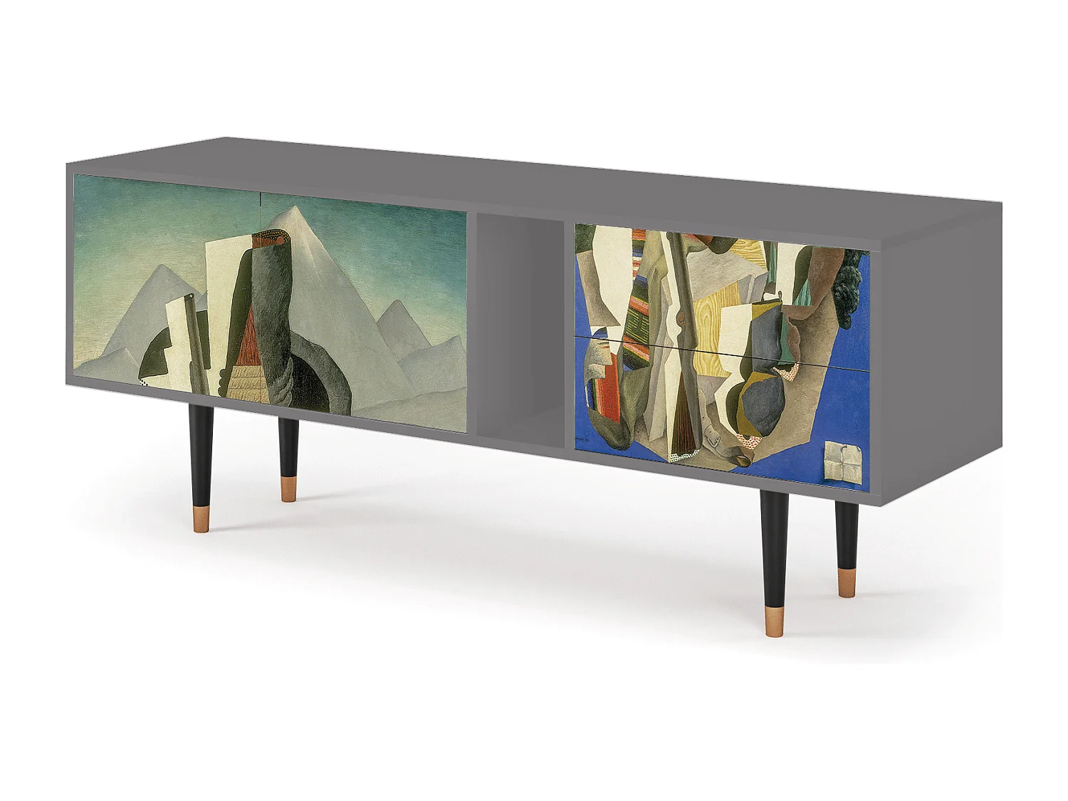 Meuble TV - 170х69х48 cm - T1 - The Cubist Paintings , Gris