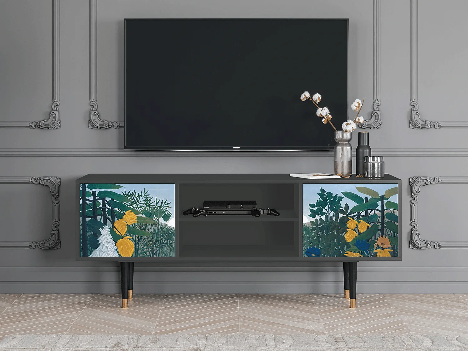 TV-Möbel - 170х69х48 cm - T2 - The Repast of the Lion, Anthrazit