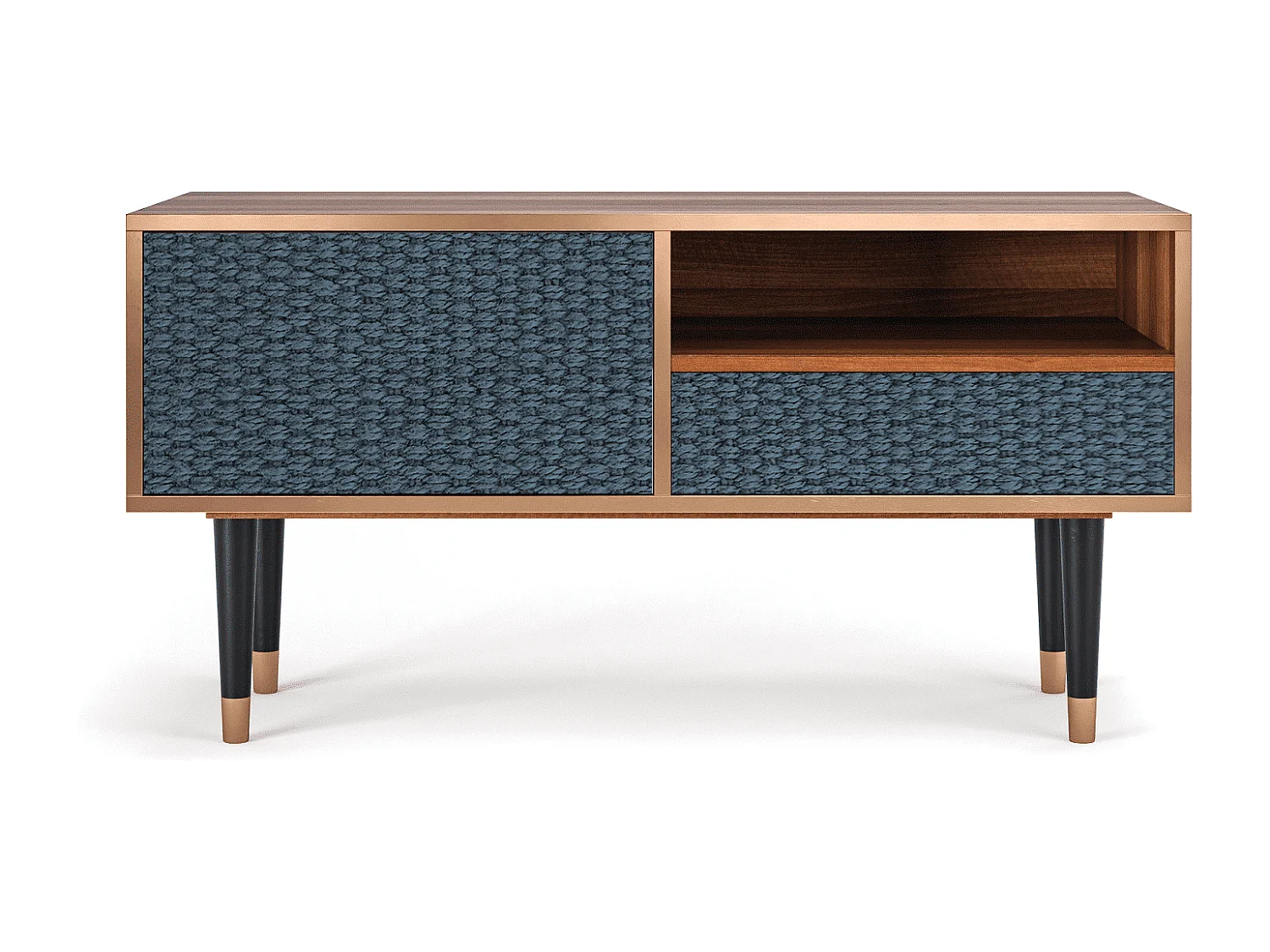 Meuble TV - 115х59х48 cm - T3 - Knitted Pattern, Noyer