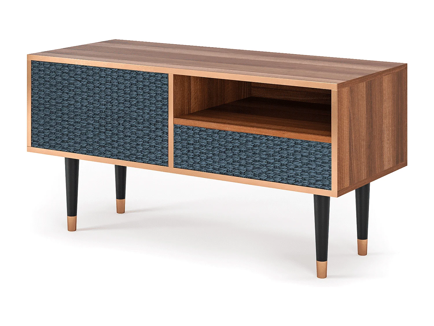 Meuble TV - 115х59х48 cm - T3 - Knitted Pattern, Noyer