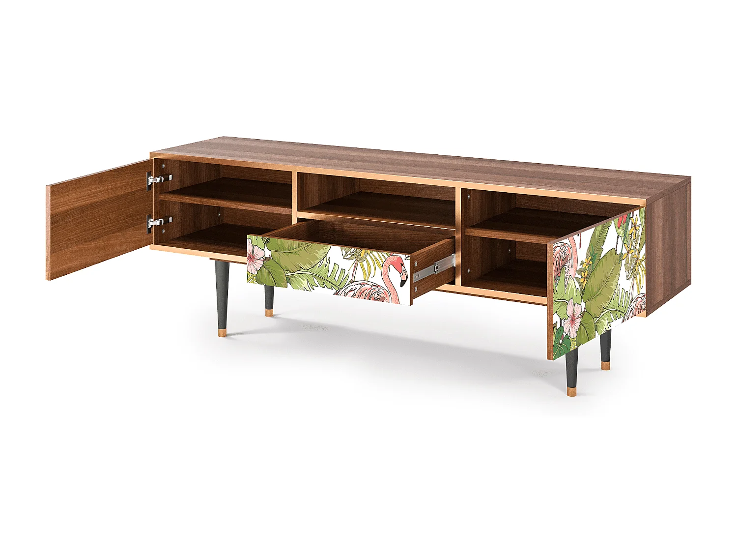 Meuble TV - 170х59х41 cm - T6 - Sweet Flamingo, Noyer