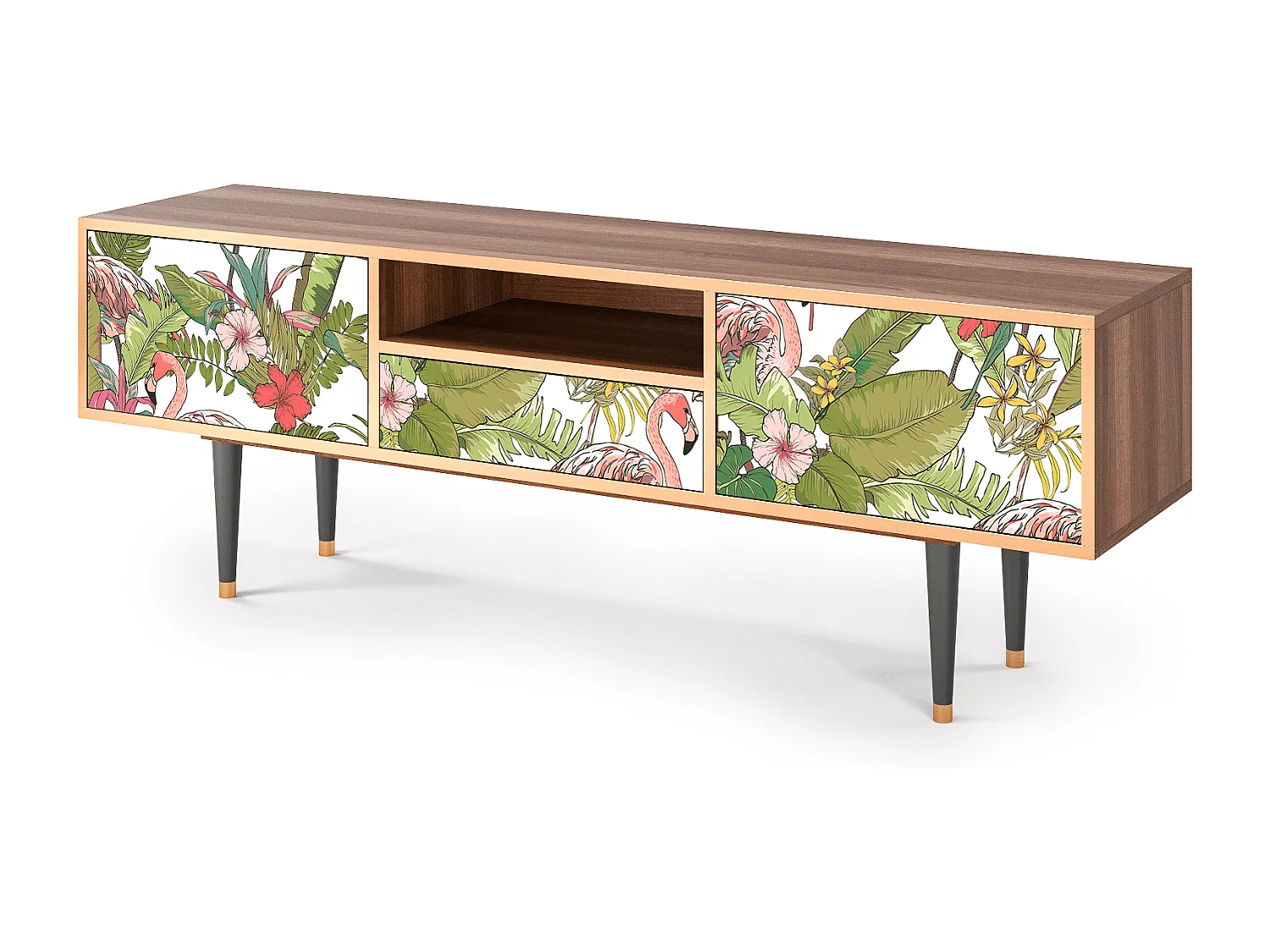 Mobile TV - 170х59х41 cm - T6 - Sweet Flamingo, Noce