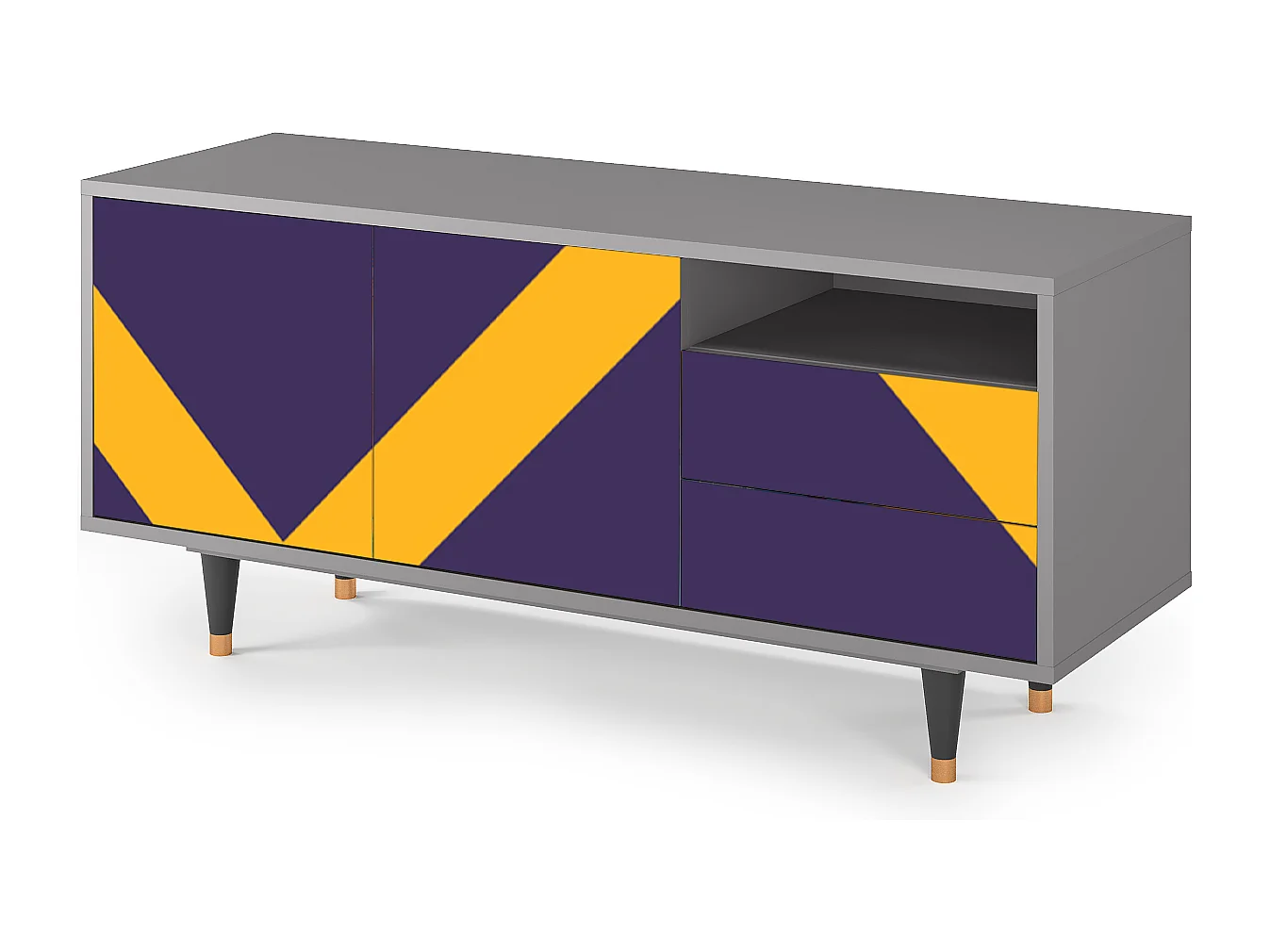 Meuble TV - 125х56х41 cm - T7 - The Brightest Way, Gris