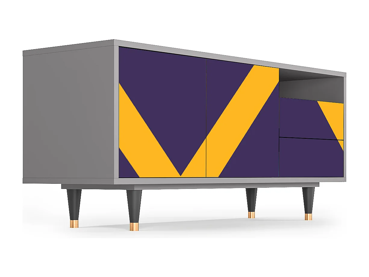 Meuble TV - 125х56х41 cm - T7 - The Brightest Way, Gris