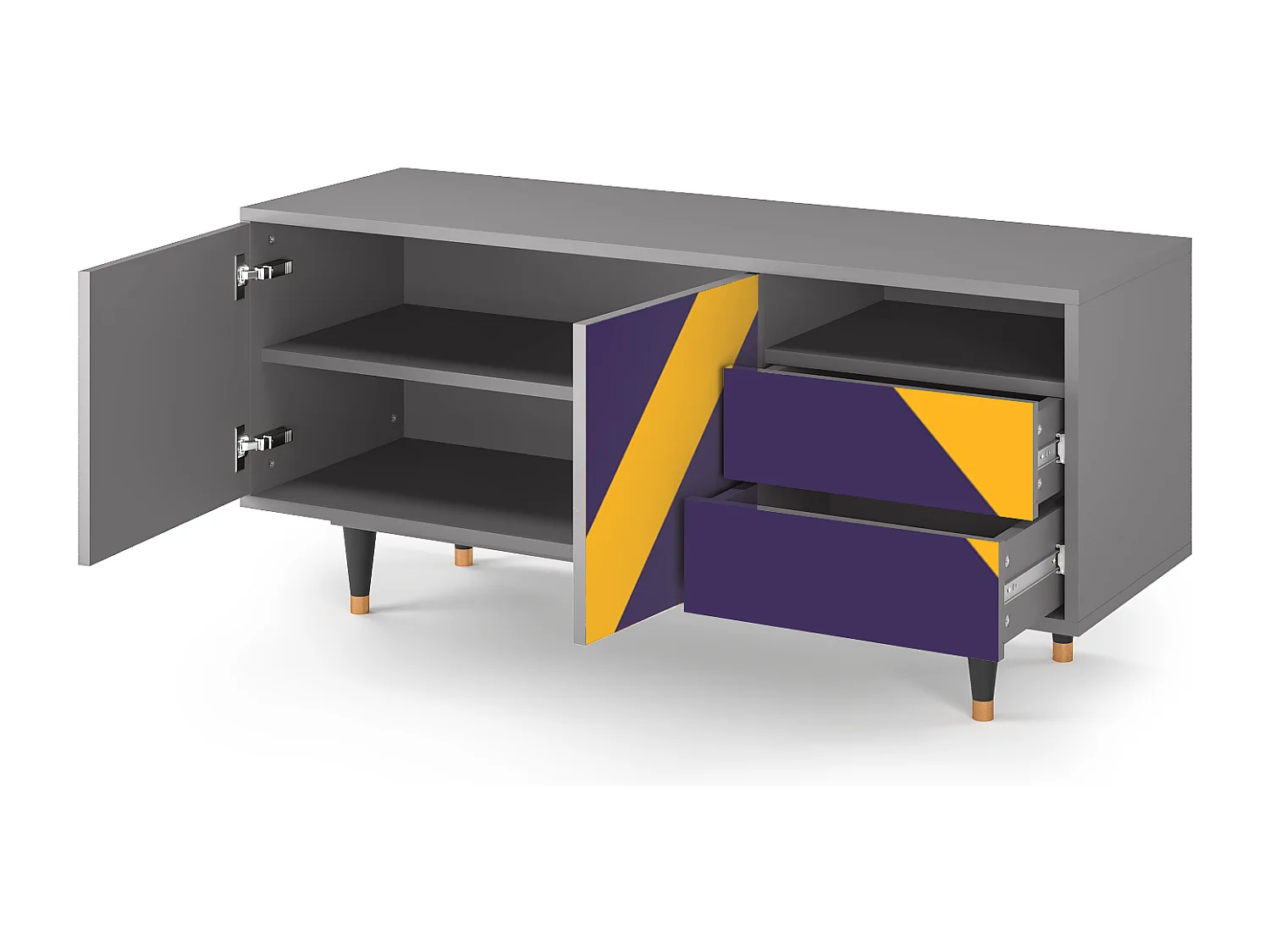 Meuble TV - 125х56х41 cm - T7 - The Brightest Way, Gris