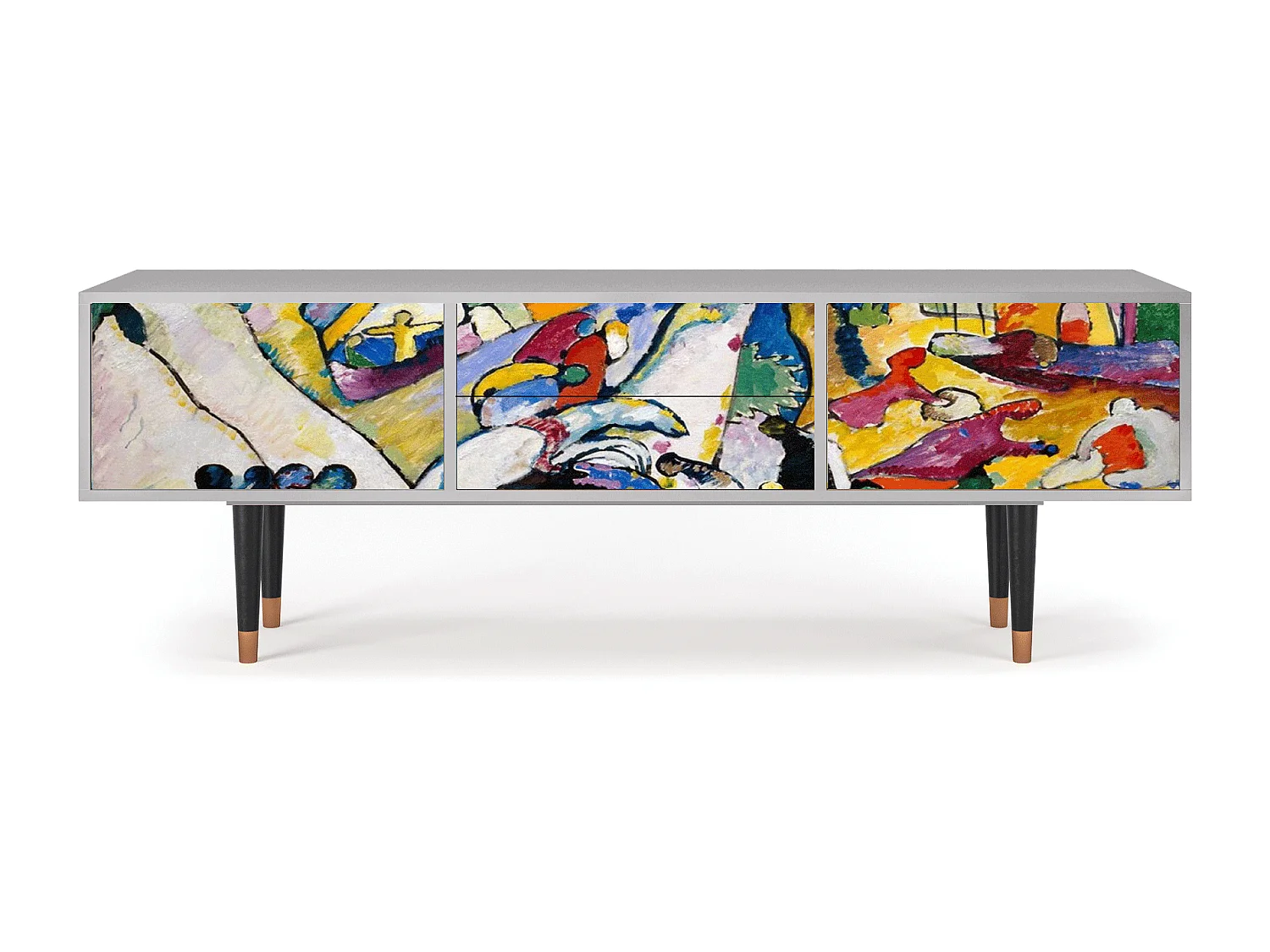 Szafka RTV - 170х59х48 cm - T4 - Improvisation 26  , Szary