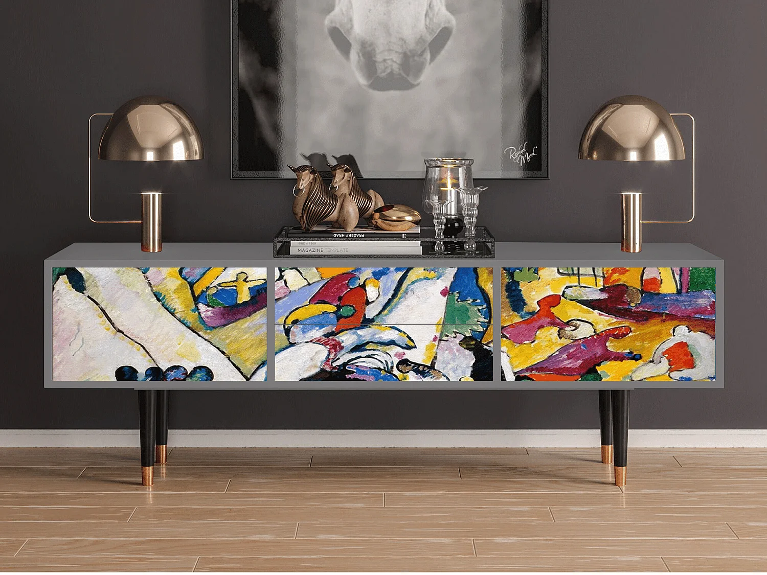 Meuble TV - 170х59х48 cm - T4 - Improvisation 26  , Gris