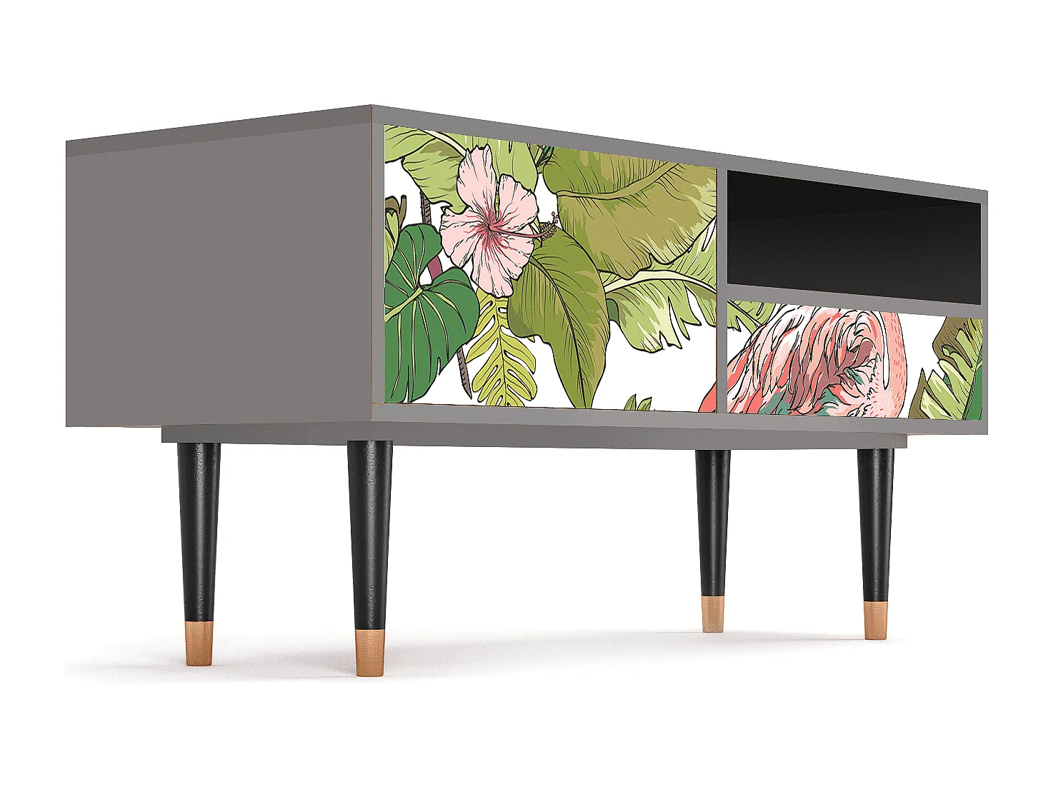 TV-Möbel - 115х59х48 cm - T3 - Sweet Flamingo, Grau