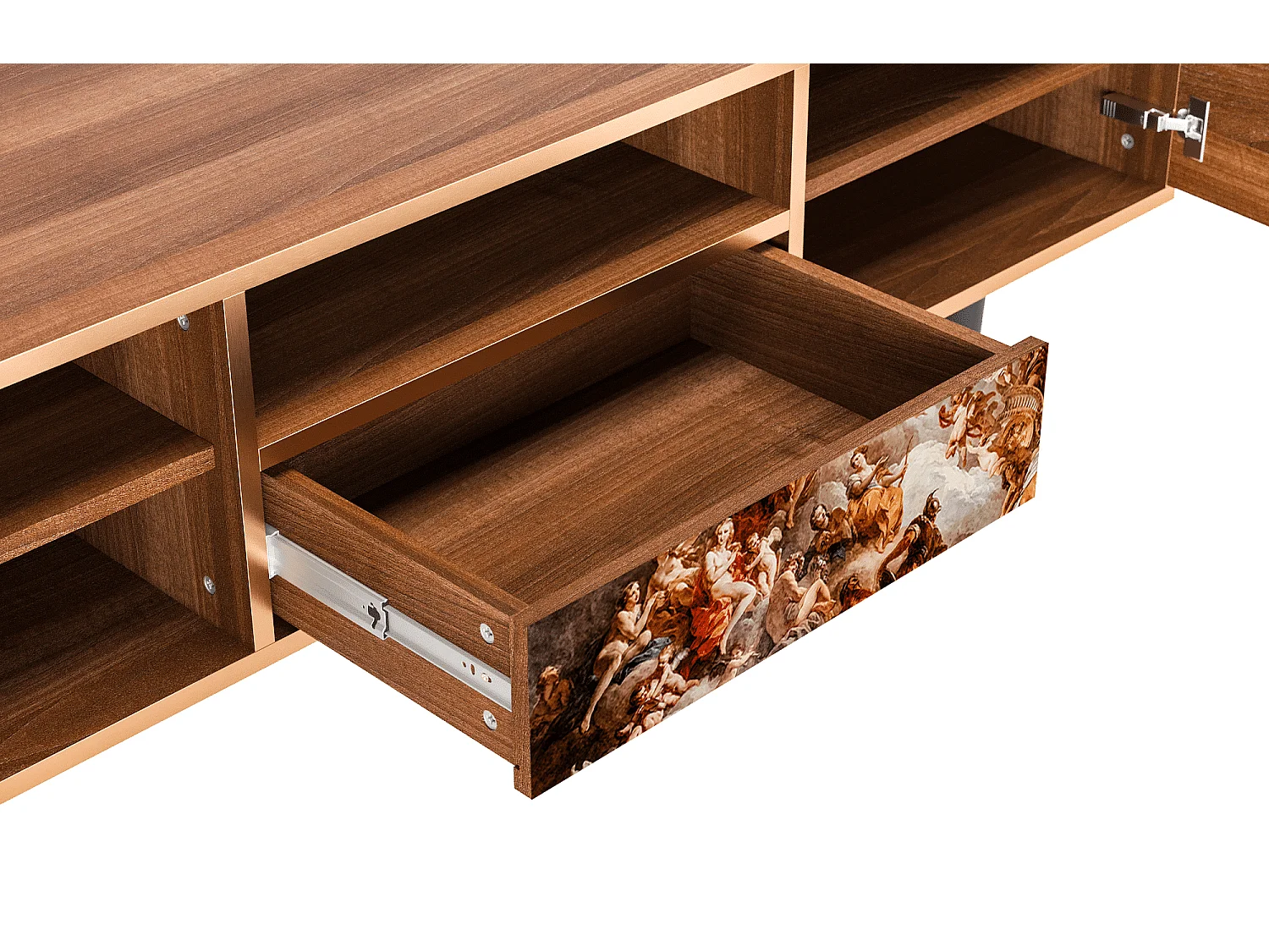 TV-meubel - 170х59х41 cm - T6 - Versailles, Walnoot