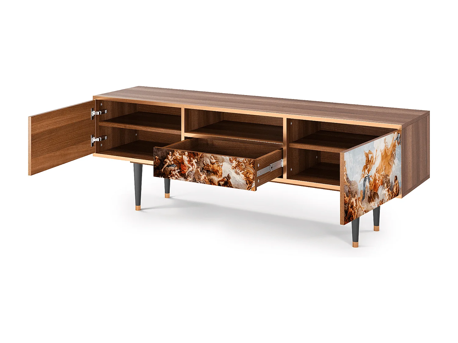 TV-meubel - 170х59х41 cm - T6 - Versailles, Walnoot