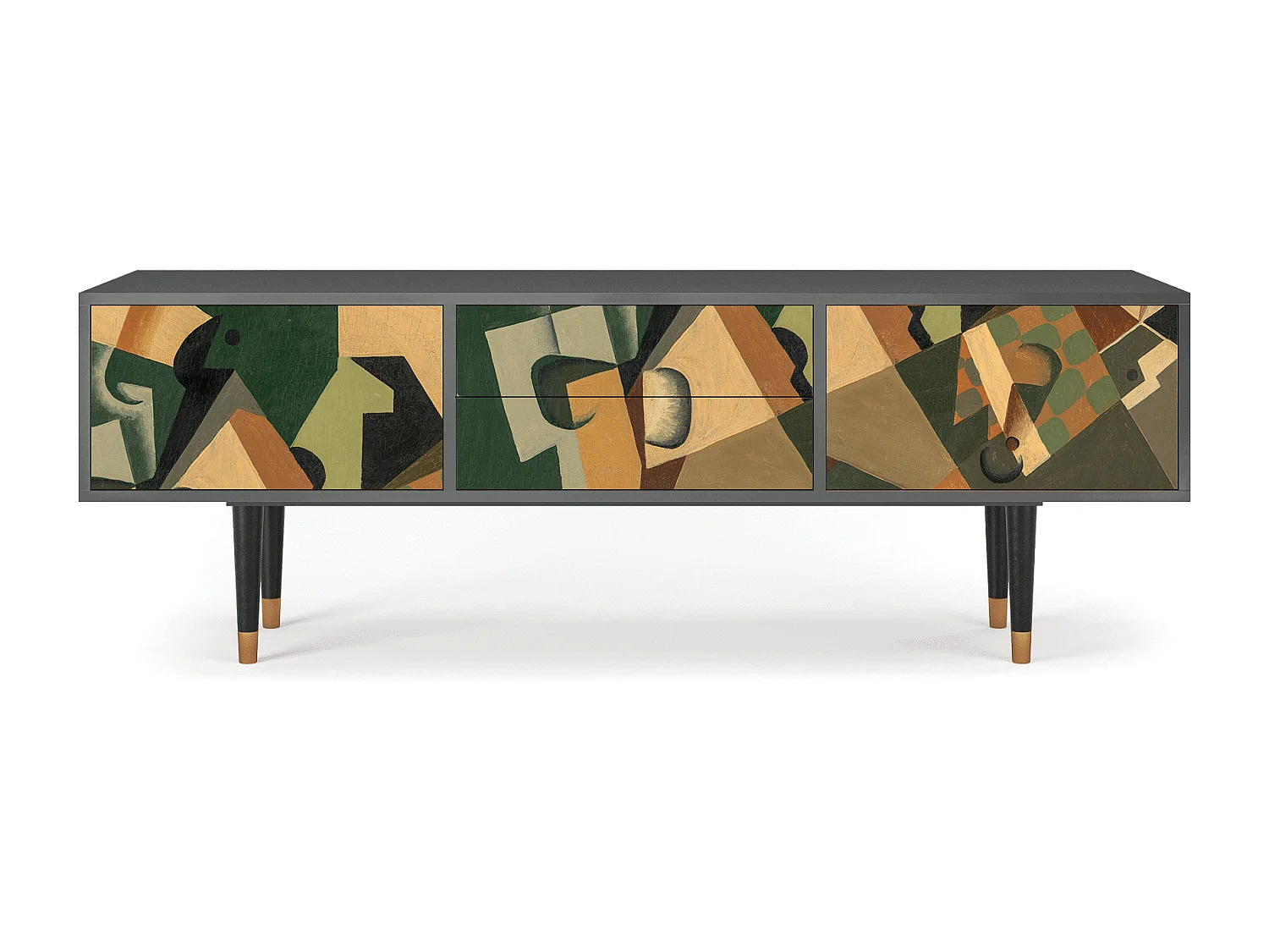 Mobile TV - 170х59х48 cm - T4 - Glass and Checkerboard, Antracite