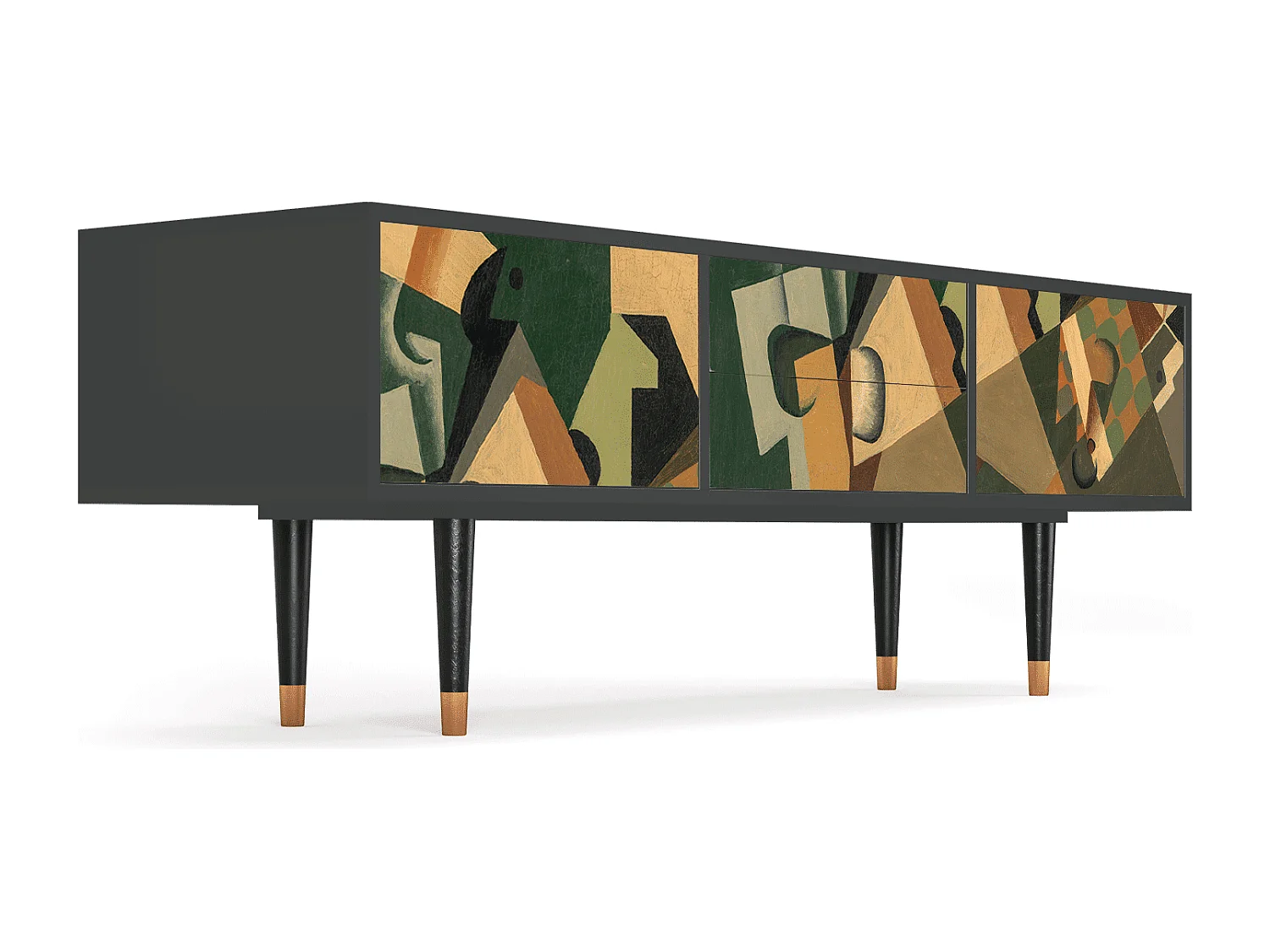 Mobile TV - 170х59х48 cm - T4 - Glass and Checkerboard, Antracite