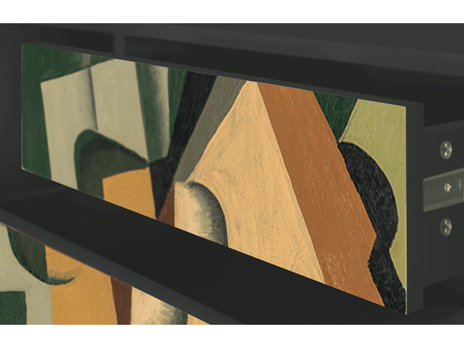 Mobile TV - 170х59х48 cm - T4 - Glass and Checkerboard, Antracite