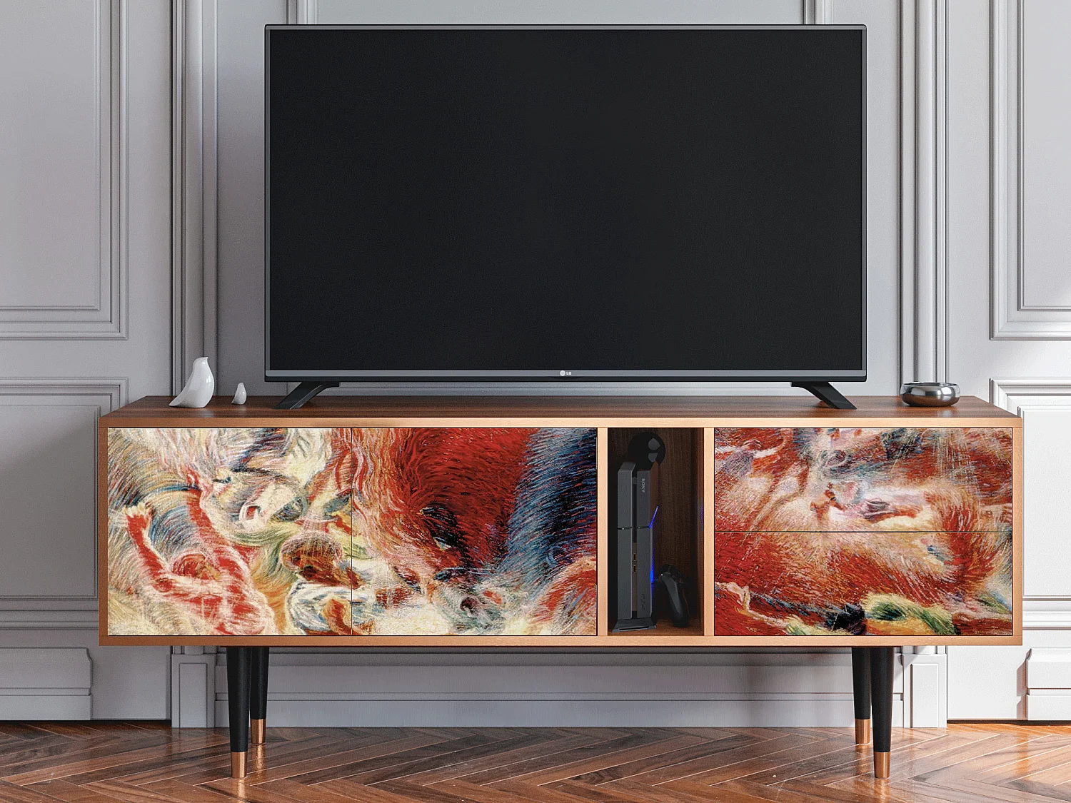 Meuble TV - 170х69х48 cm - T1 - The City Rises, Noyer