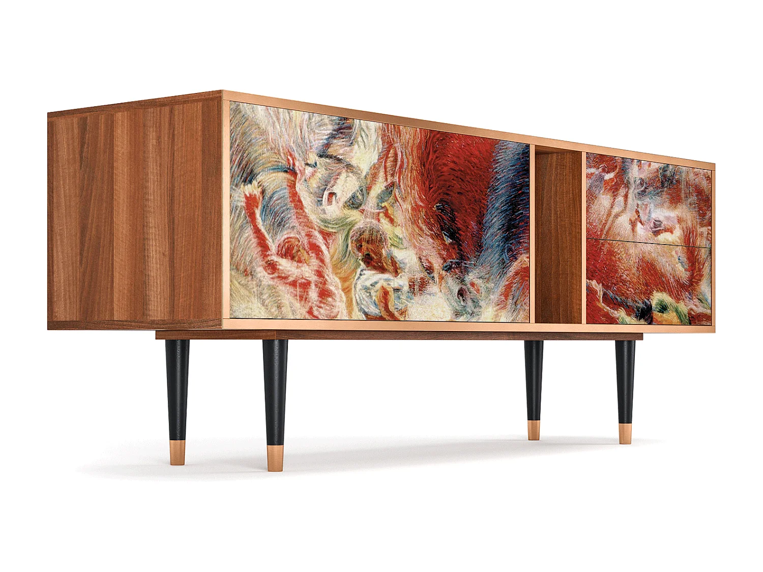 Meuble TV - 170х69х48 cm - T1 - The City Rises, Noyer