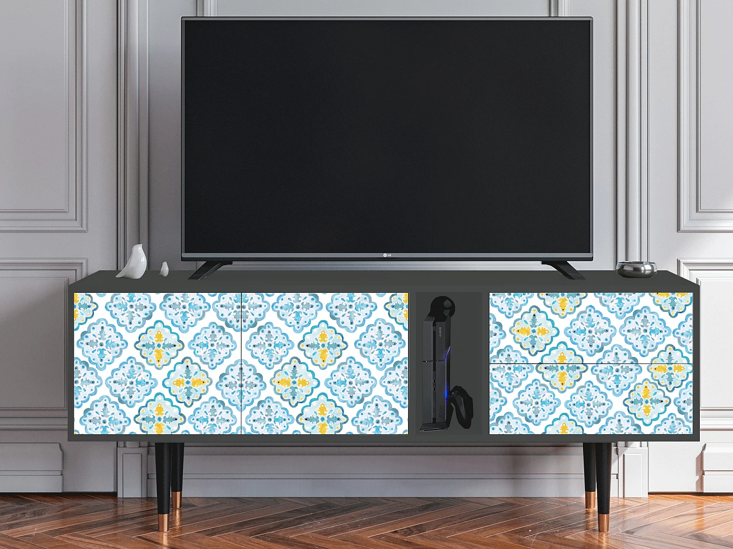 TV-meubel - 170х69х48 cm - T1 - Portugese tiles, Antraciet