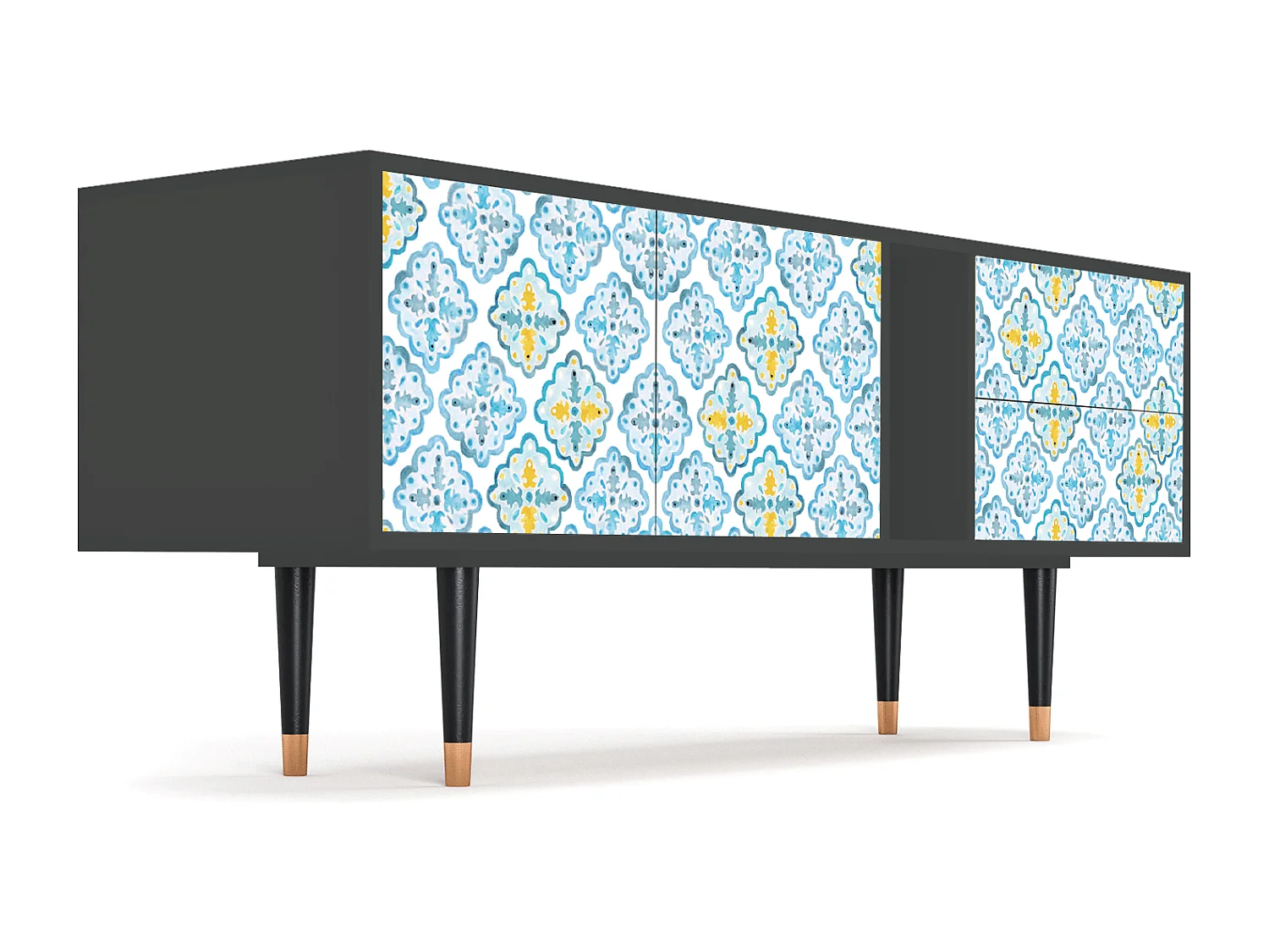 Szafka RTV - 170х69х48 cm - T1 - Portugese tiles, Antracyt