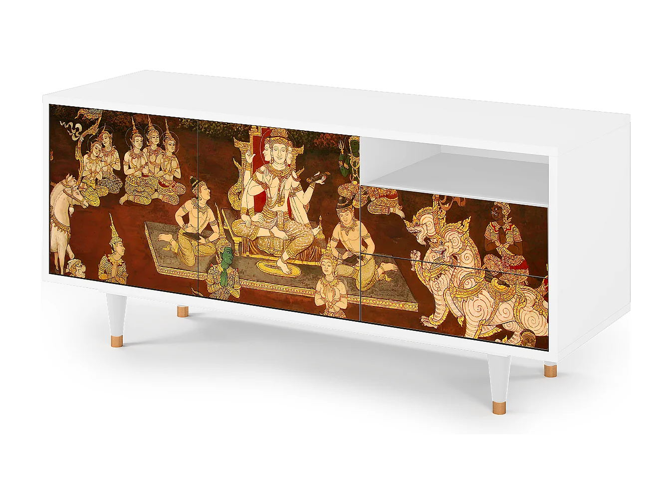 Meuble TV - 125х56х41 cm - T7 - Malyavan, Blanc