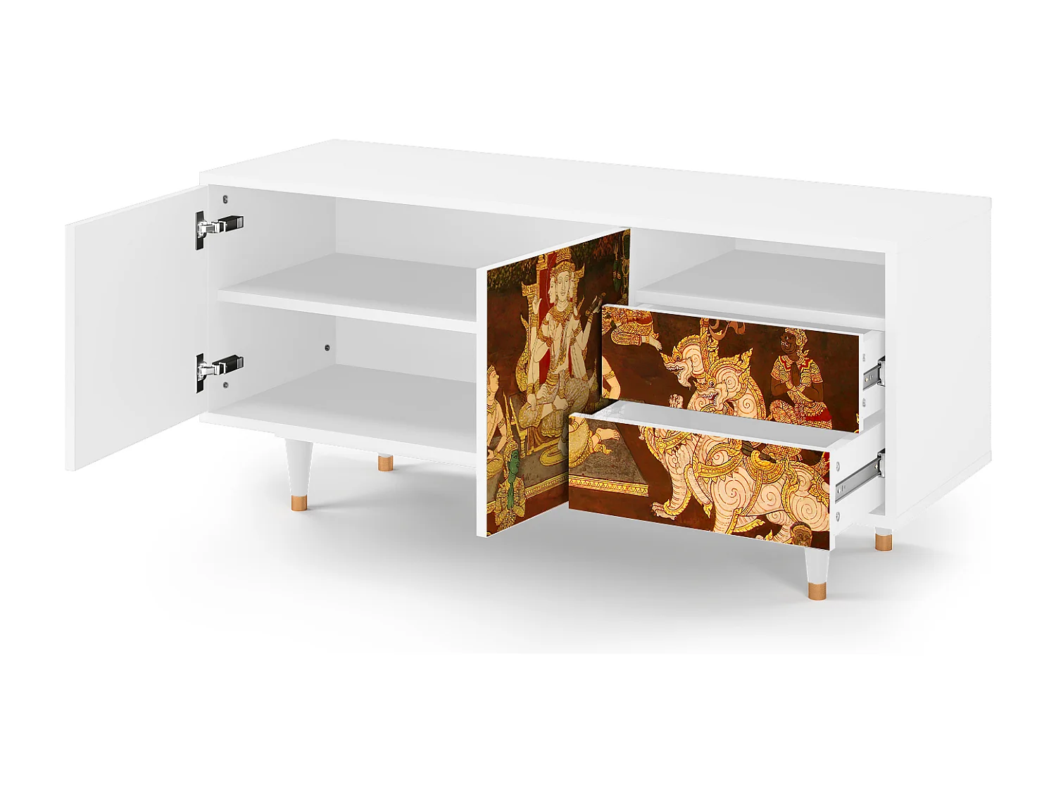 Meuble TV - 125х56х41 cm - T7 - Malyavan, Blanc