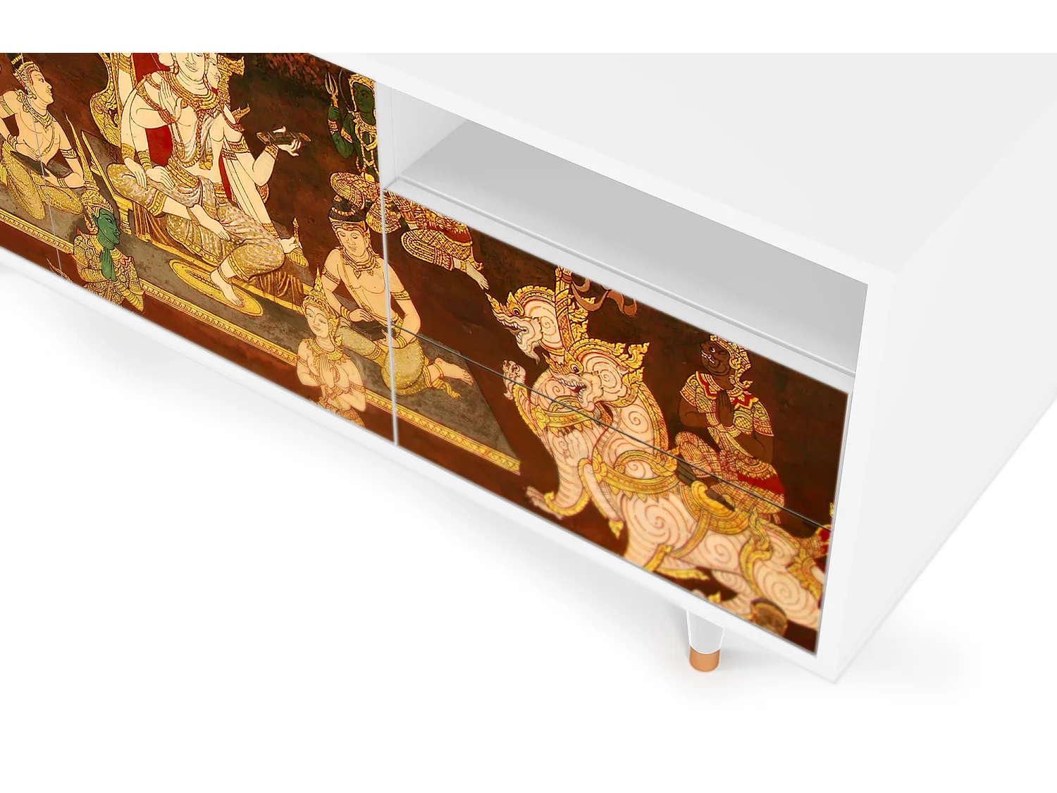 Szafka RTV - 125х56х41 cm - T7 - Malyavan, Biały