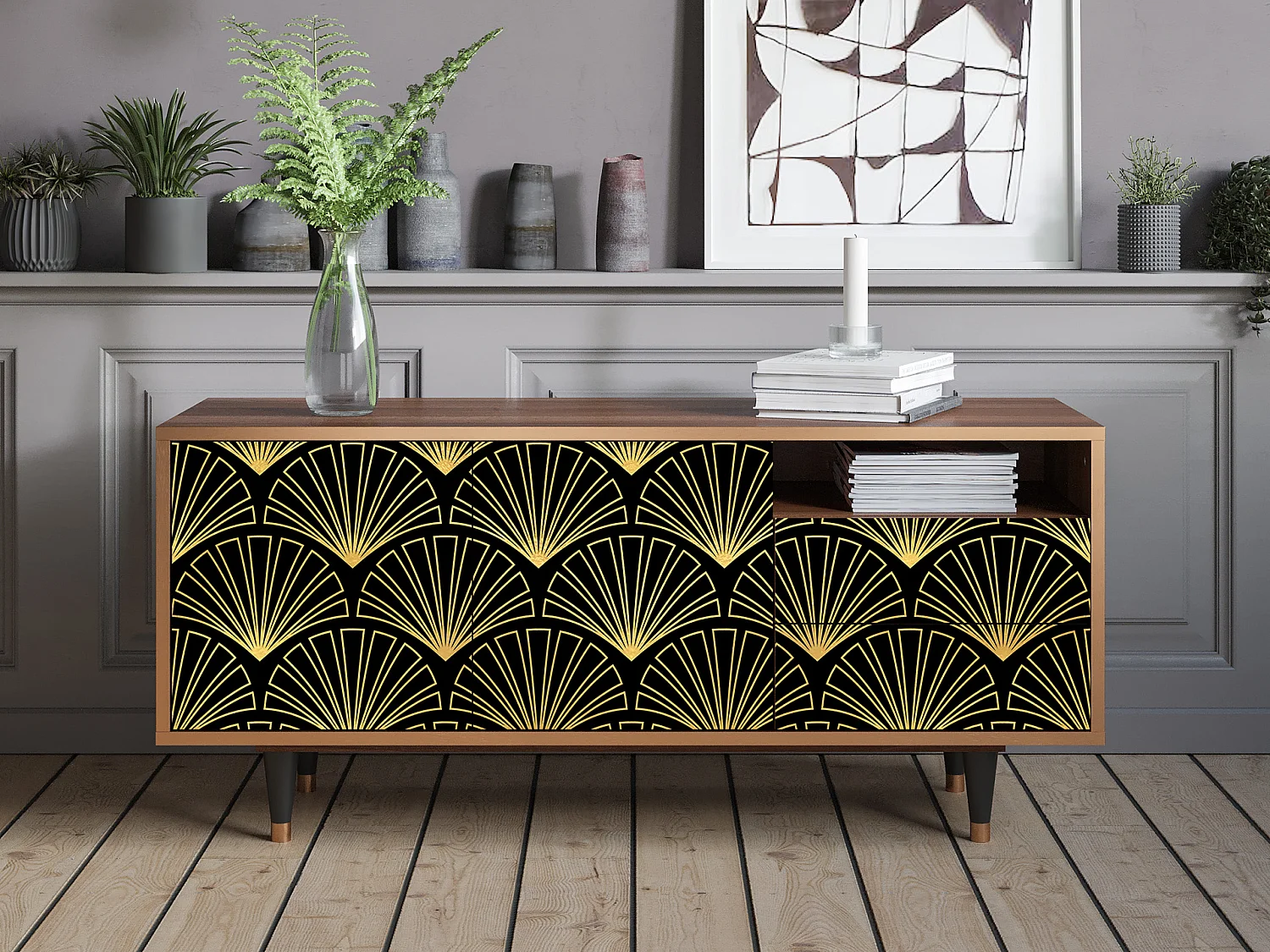 Mobile TV - 125х56х41 cm - T7 - Bird of Juno, Noce