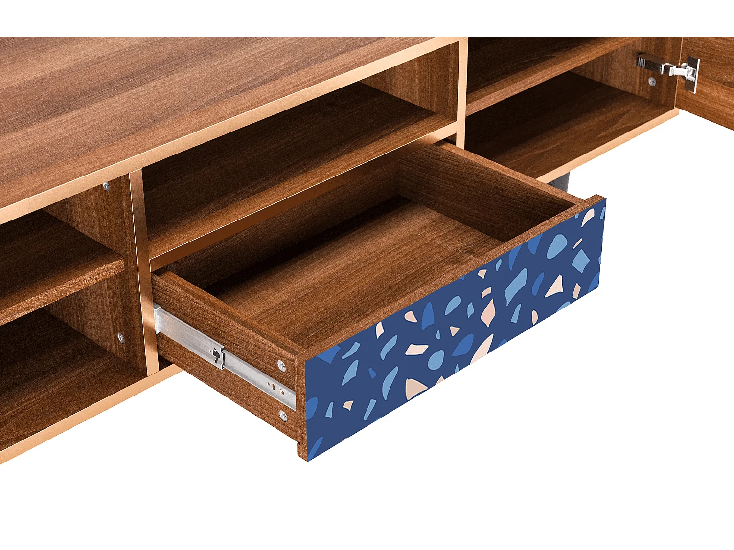 Meuble TV - 170х59х41 cm - T6 - Soap Whirpool, Noyer