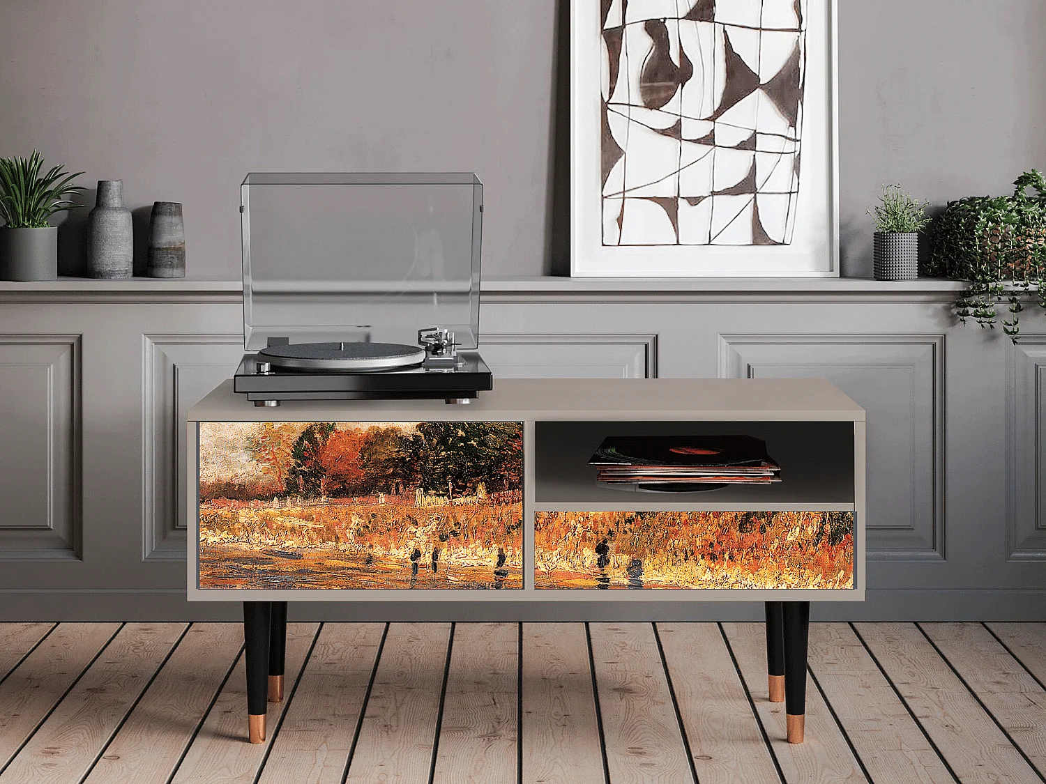 Meuble TV - 115х59х48 cm - T3 - The Banks, Sable