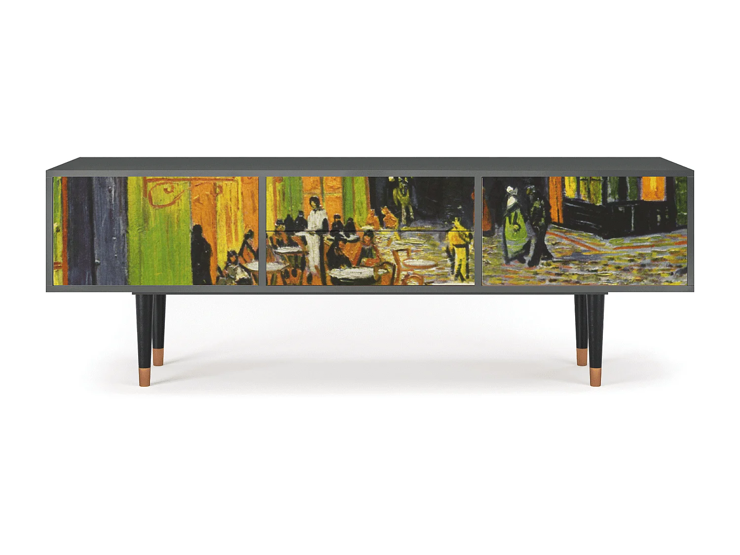 Mobile TV - 170х59х48 cm - T4 - Café Terrace at Night, Antracite