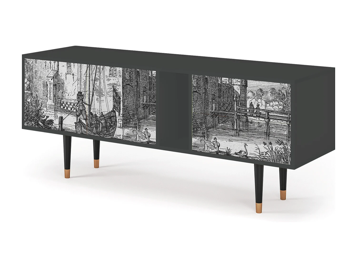 TV-Möbel - 170х69х48 cm - T1 - Castle by Breugel, Anthrazit