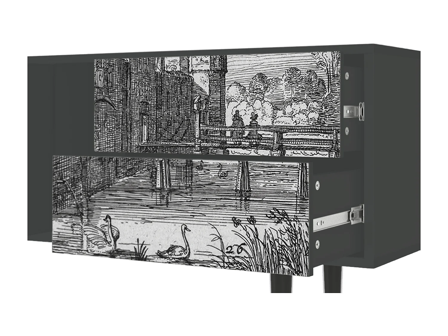 TV-Möbel - 170х69х48 cm - T1 - Castle by Breugel, Anthrazit