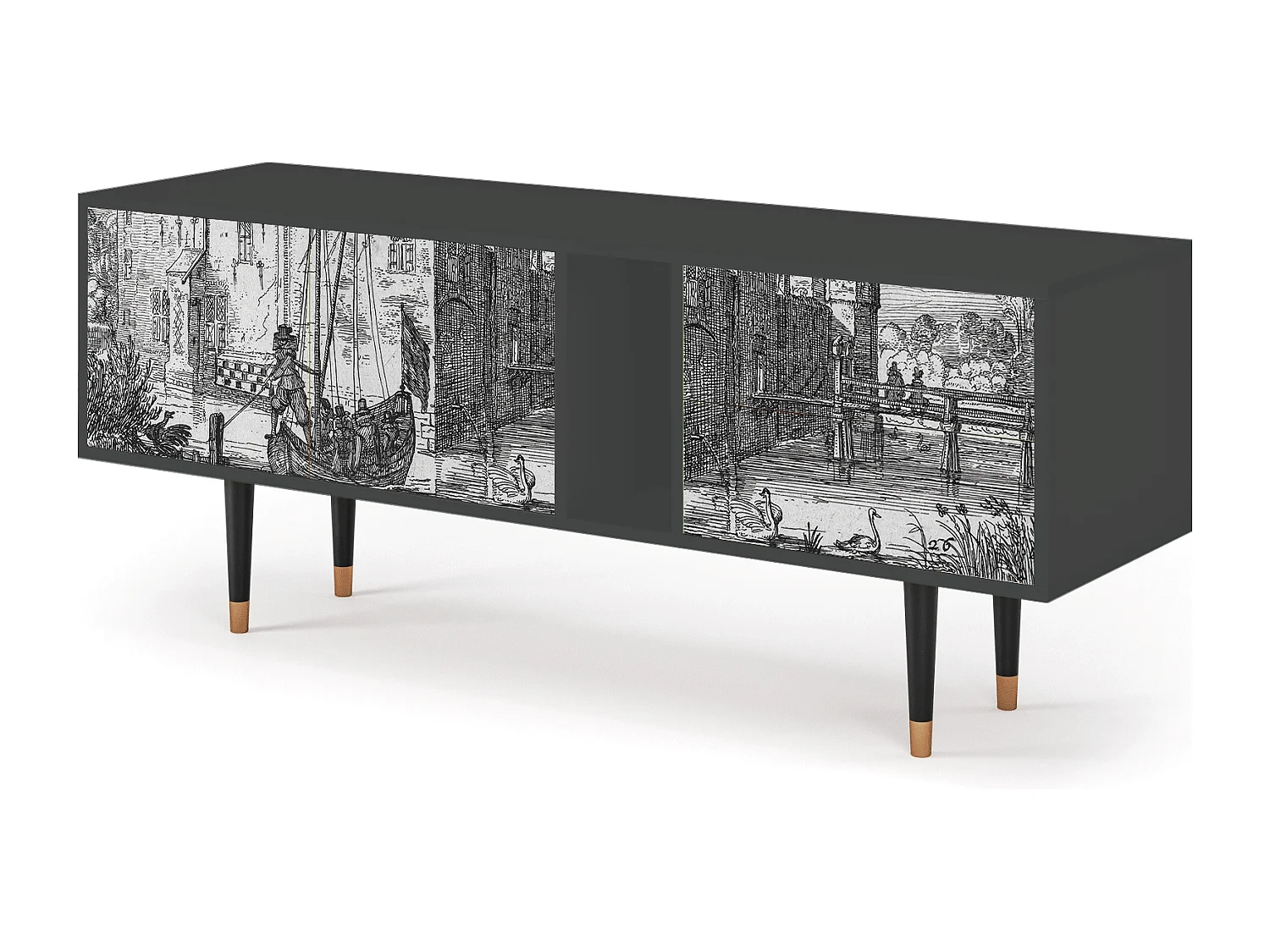 TV-Möbel - 170х69х48 cm - T1 - Castle by Breugel, Anthrazit