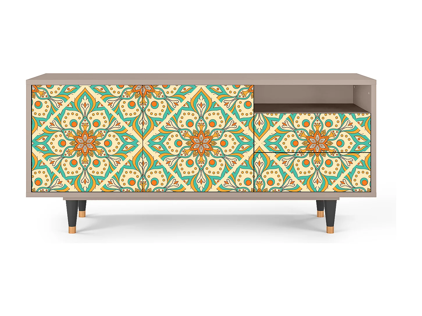 TV-meubel - 125х56х41 cm - T7 - Hindu Daisy, Latte